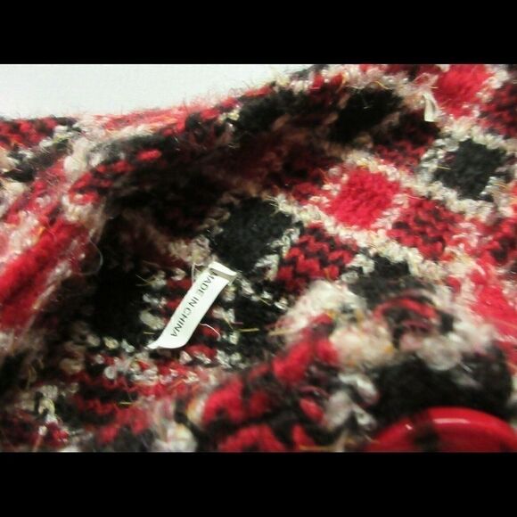 Vintage plaid jacket no label red plaid sz M/L - Picture 4 of 4